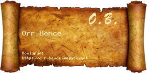 Orr Bence névjegykártya